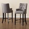 Baxton Studio Aldon Modern and Contemporary Grey Fabric and Dark Brown Finished Wood 2-Piece Bar Stool Set 181-11005-Zoro - alternate 8